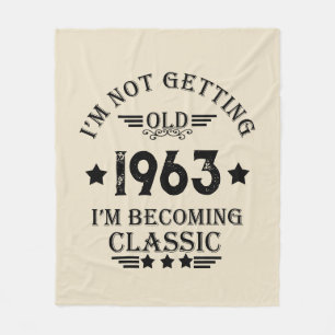 Personalized sixty vintage 60th birthday party fleece blanket