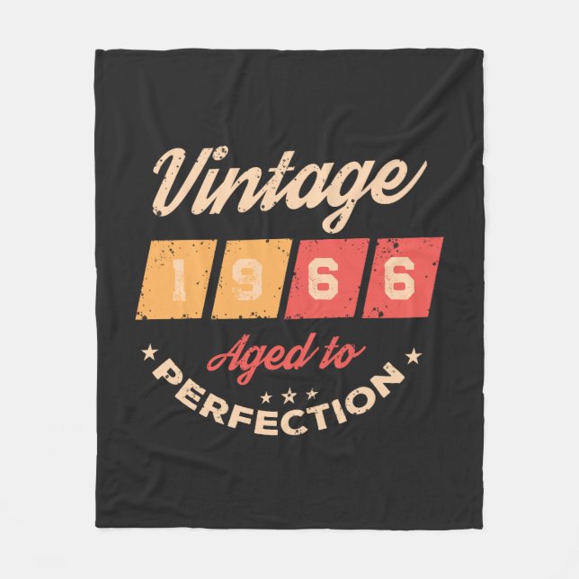Personalized sixty vintage 60th birthday party fleece blanket (Front)