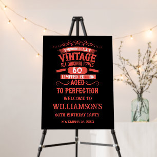 Personalized sixty vintage 60th birthday party foam board