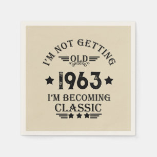 Personalized sixty vintage 60th birthday party napkins