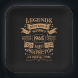 Personalized sixty vintage 60th birthday party paper plates<br><div class="desc">Make your birthday special with this unique design. Add a touch of sophisticated elegance to your birthday celebration with our exquisite, one-of-a-kind designs. These graphics bring sophistication and originality to any product, creating a memorable and stylish gift. They are perfect for those who appreciate a touch of timeless glamour on...</div>