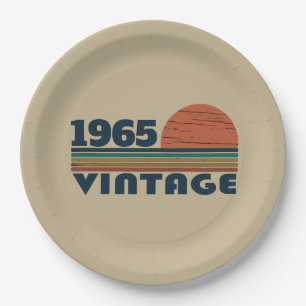 Personalized sixty vintage 60th birthday party paper plates