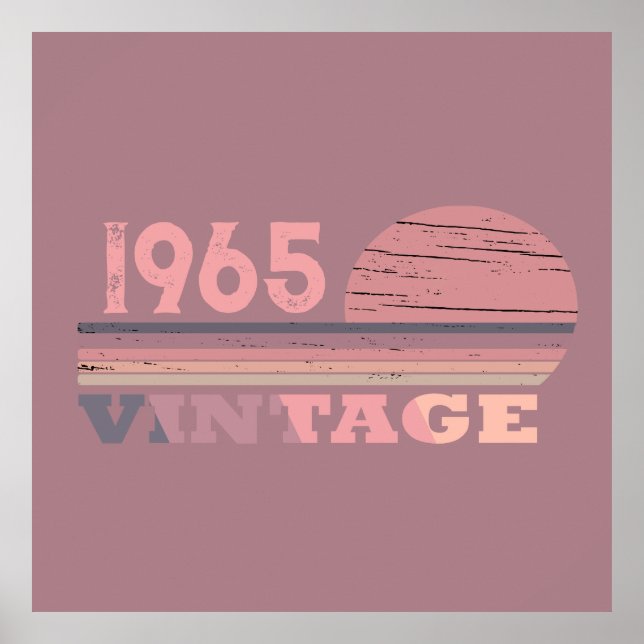 Personalized sixty vintage 60th birthday party poster (Front)