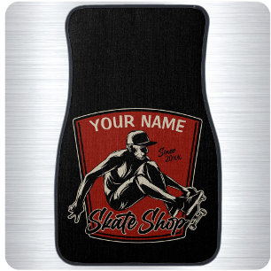 Personalized Skate Shop Grab Trick Skateboarding Car Floor Mat