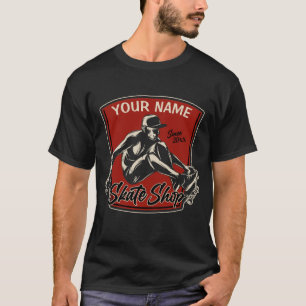 Personalized Skate Shop Grab Trick Skateboarding T-Shirt
