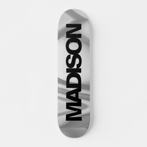 Personalized Skateboard Name Black Gray Cool