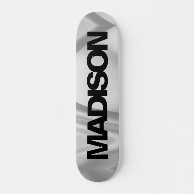 Personalized Skateboard Name Black Gray Cool (Front)