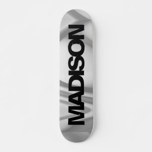 Personalized Skateboard Name Black Grey Cool