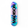 Personalized Skateboard Name Black Holographic