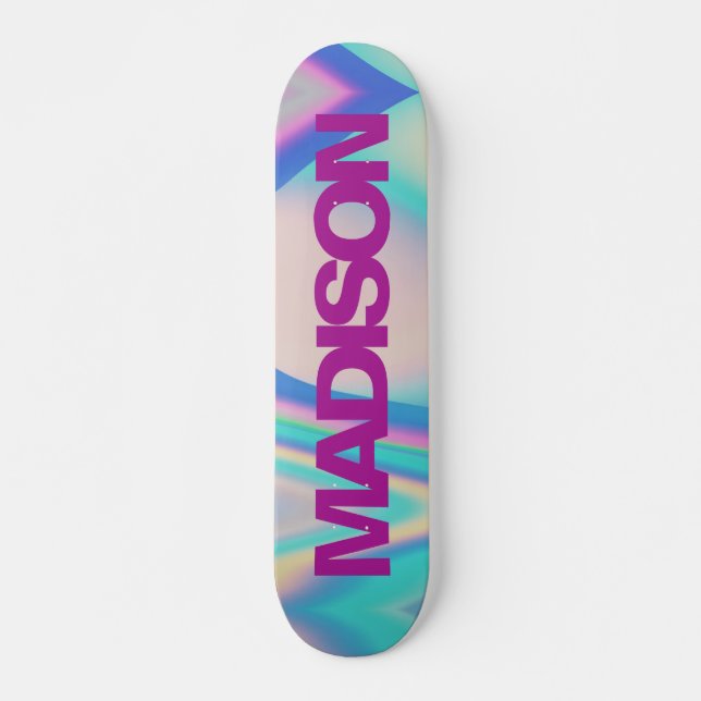 Personalized Skateboard Name Retro 90 Vaporwave (Front)