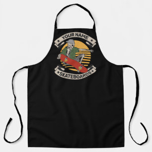 Personalized Skateboard Nose Grab Skeleton Skater Apron