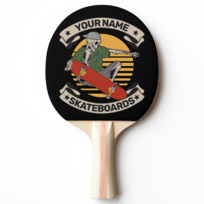 Personalized Skateboard Nose Grab Skeleton Skater  Ping Pong Paddle