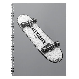 Personalized Skateboard Spiral Notebook for kids