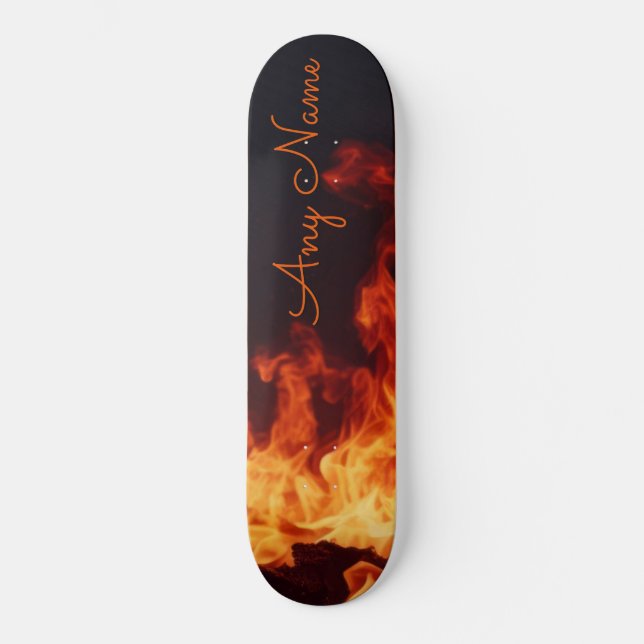 Personalized Skateboard with Flames Design (Front)