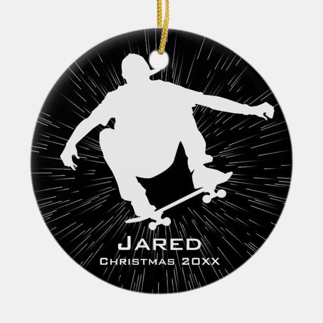 Personalized Skateboarding Ornament