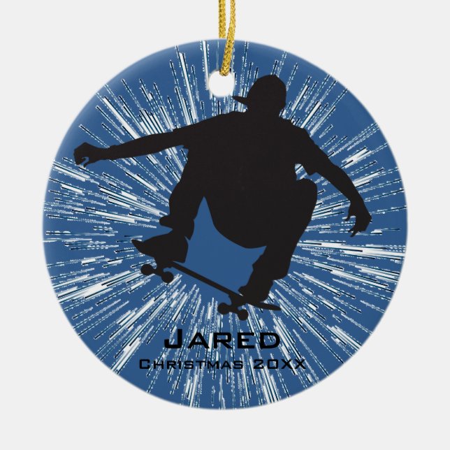 Personalized Skateboarding Ornament (Front)