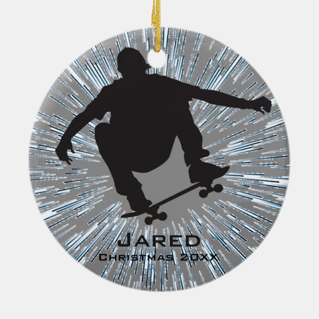 Personalized Skateboarding Ornament (Back)