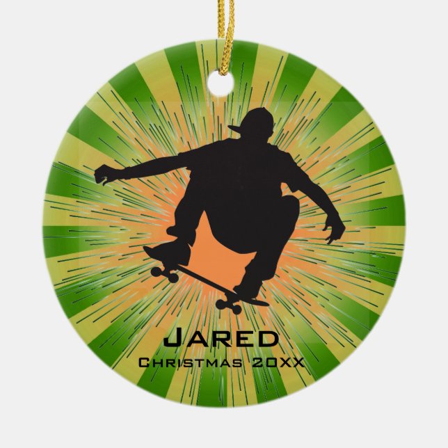 Personalized Skateboarding Ornament (Front)