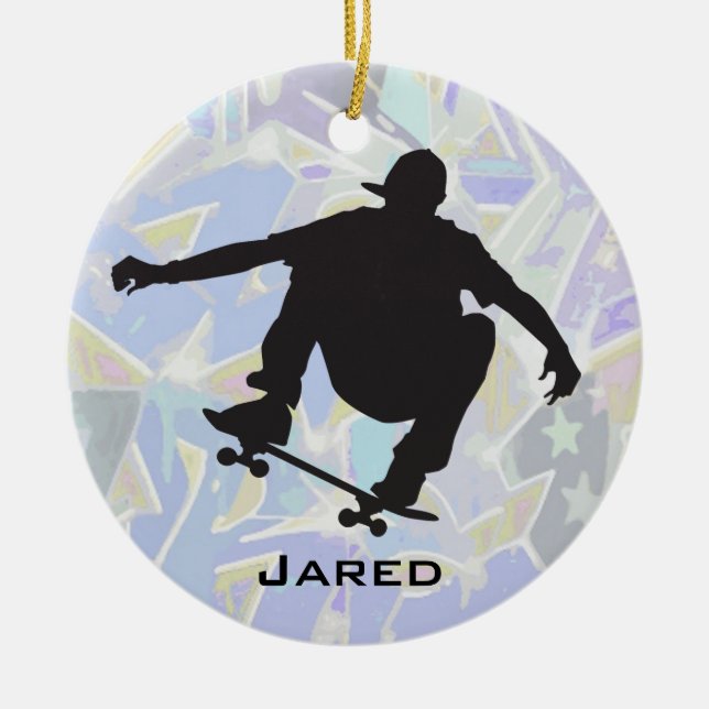 Personalized Skateboarding Ornament (Front)