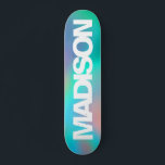 Personalized Skateboards Name Holographic Unicorn<br><div class="desc">Easily personalize this colorful Skateboardss on Holographic Unicorn aesthetic. Add your name,  choose font,  change size and position,  add clipart,  photos and shapes.</div>