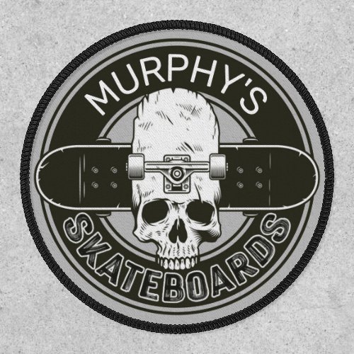 Personalized Skater NAME Skull Skateboarding Skate Patch