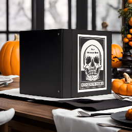 Personalized Skeleton Birthday Halloween Party 3 Ring Binder