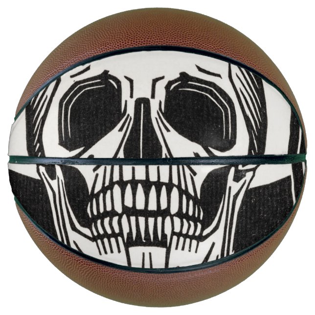 Personalized Skeleton Birthday Halloween Party Basketball (Front)