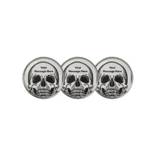 Personalized Skeleton Birthday Halloween Party Golf Ball Marker