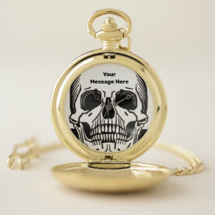 Personalized Skeleton Birthday Halloween Party Pocket Watch
