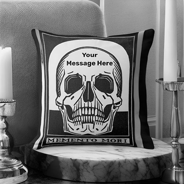 Personalized Skeleton Birthday Halloween Party Throw Pillow (Creator Uploaded)