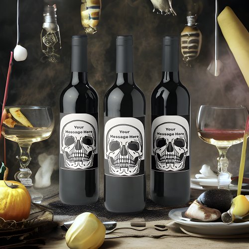 Personalized Skeleton Birthday Halloween Party Wine Label