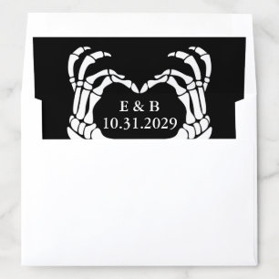 Personalized Skeleton Black Gothic Wedding Envelope Liner