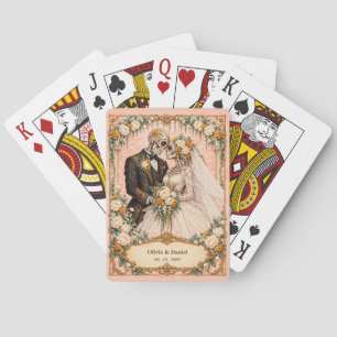 Personalized Skeleton Bride & Groom Wedding Favor Poker Cards