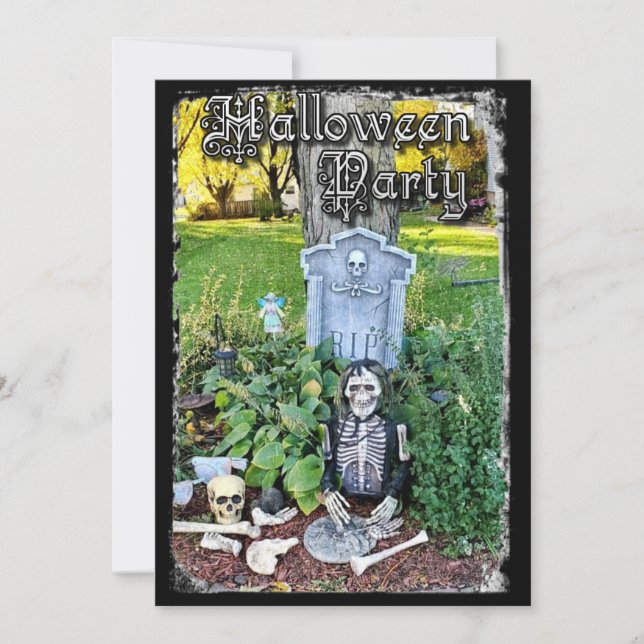 Personalized Skeleton Halloween Party Invitation (Front)