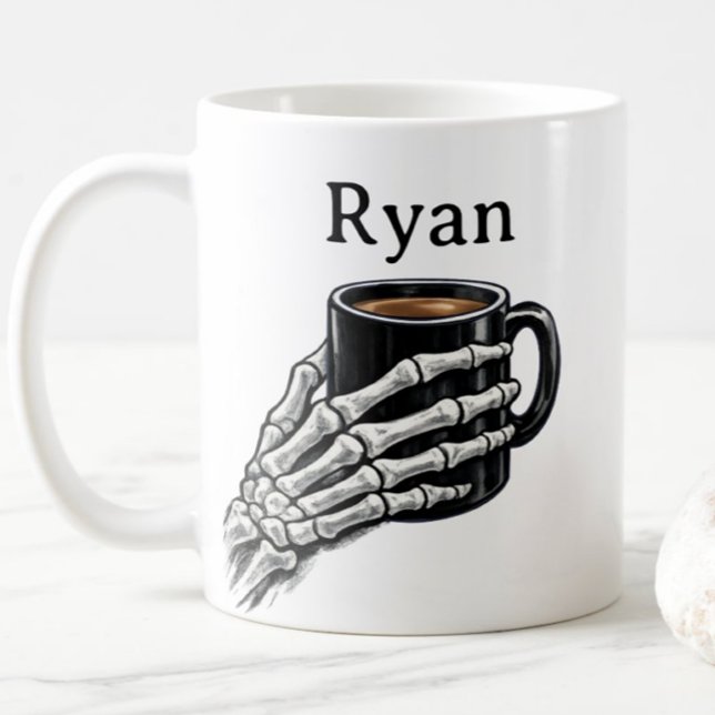 Personalized Skeleton Hand Coffee Mug Gift (Creator Uploaded)