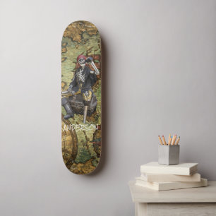 Personalized SKELETON PIRATE HERO Skateboard