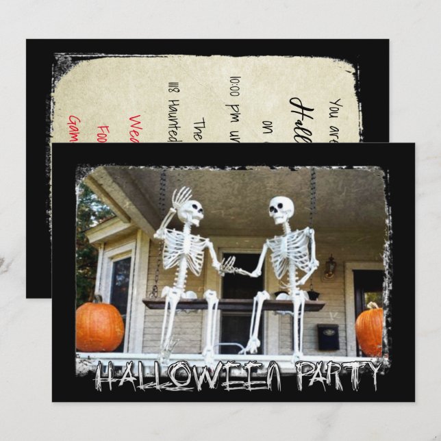 Personalized Skeletons Halloween Party  Invitation (Front/Back)