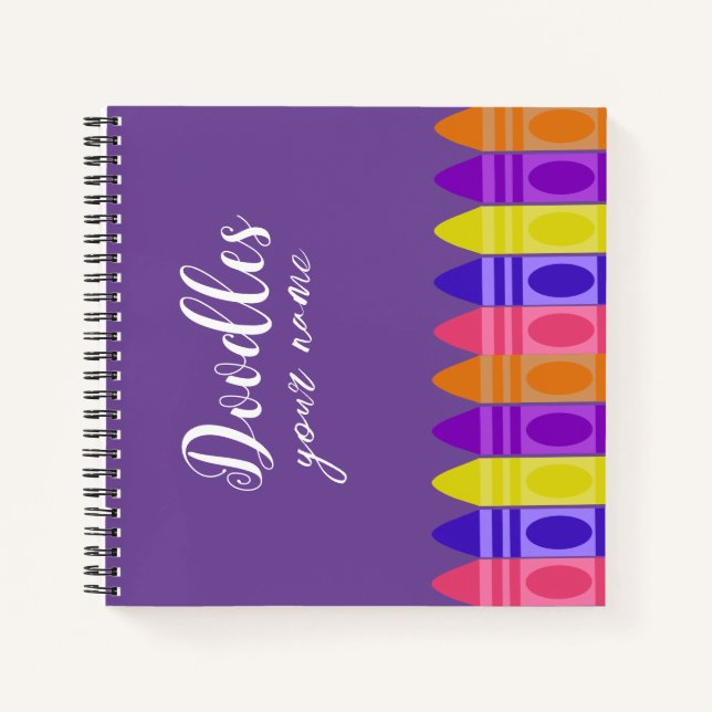 Personalized Sketch Book Doodles Notebook (Front)