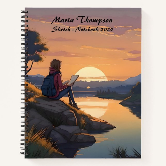 Personalized Sketch Travel Notebook Journal Diary (Front)
