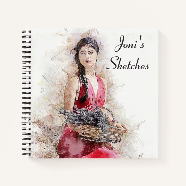 Personalized Sketchbook Spiral Notebook (Front)