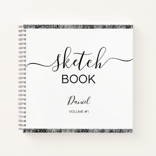 Personalized Sketchbook Your Name Elegant Script N Notebook
