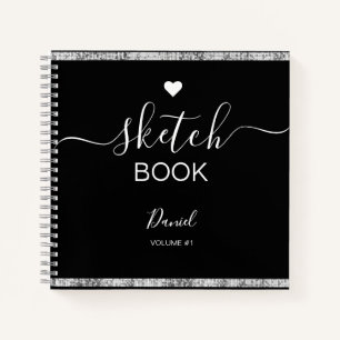Personalized Sketchbook Your Name Elegant Script   Notebook