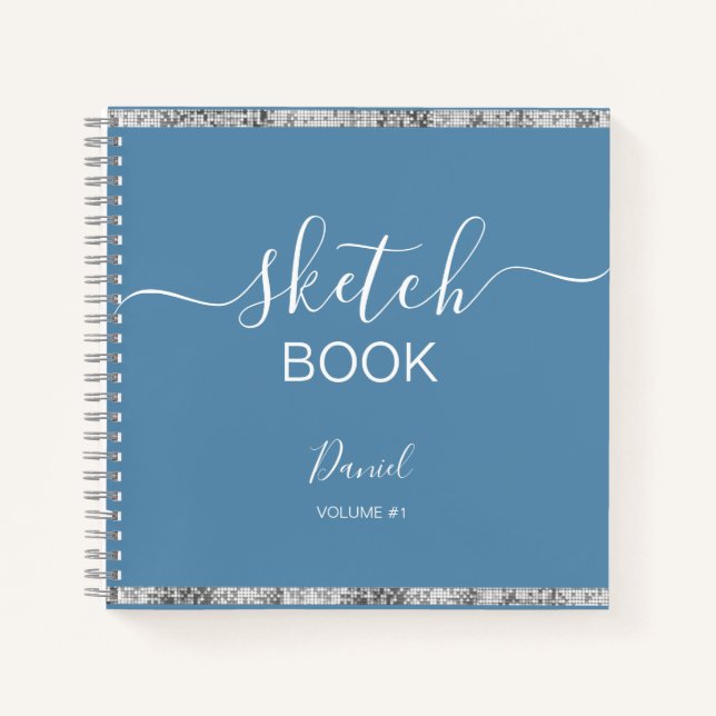 Personalized Sketchbook Your Name Elegant Script   Notebook (Front)