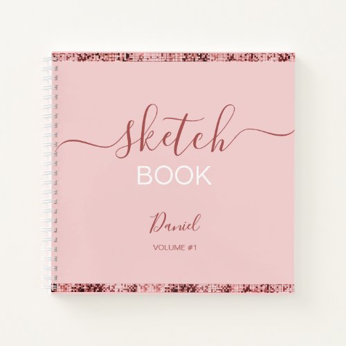 Personalized Sketchbook Your Name Elegant Script   Notebook