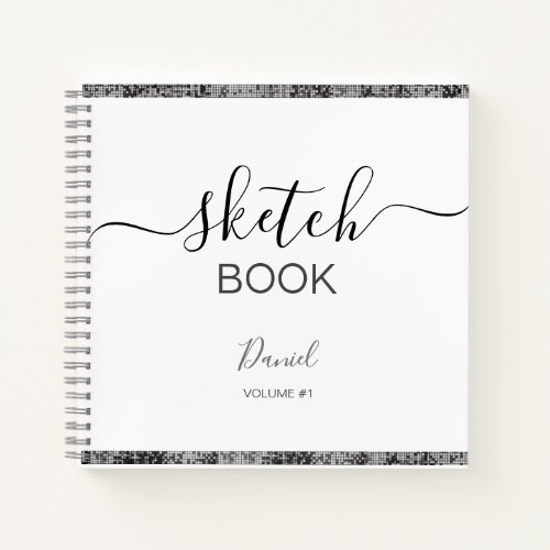 Personalized Sketchbook Your Name Elegant Script Notebook