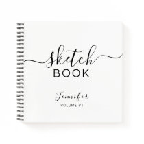 Personalized Sketchbook Your Name Elegant Script Notebook Personalized Sketchbook Your Name Elegant Script Notebook