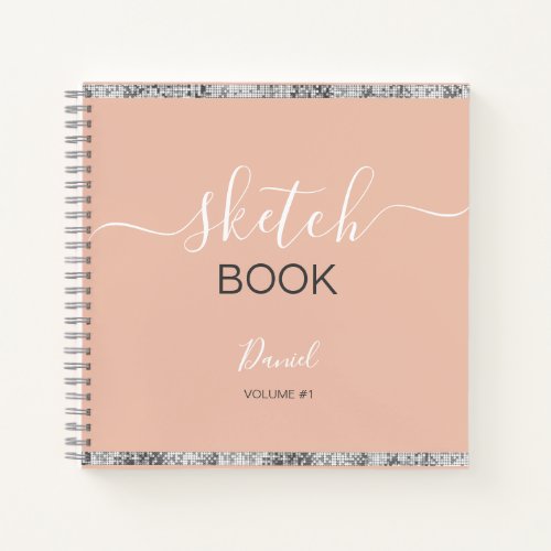 Personalized Sketchbook Your Name Elegant Script   Notebook