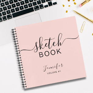 Personalized Sketchbook Your Name Elegant Script Notebook
