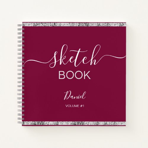 Personalized Sketchbook Your Name Elegant Script   Notebook