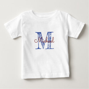 Personalized Sketched Name Monogram Baby Boy Baby T-Shirt